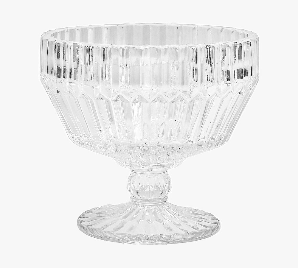 Fluted Glass Footed Bowl - Set of 4