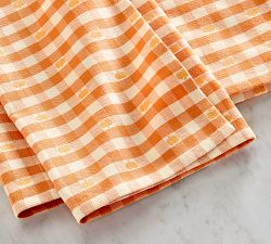 Pumpkin Gingham Organic Cotton Tea Towels - Set of 2