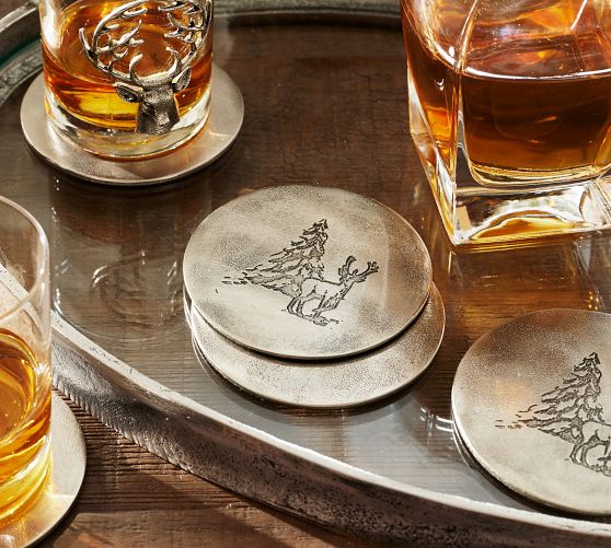 Rustic Forest Coasters - Set of 4