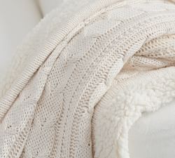 Cozy Cable Knit Throw Blanket