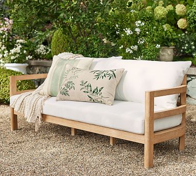 Woodside Eucalyptus Outdoor Sofa 76 Pottery Barn