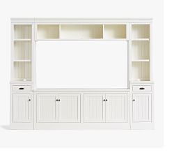 Aubrey 6-Piece Entertainment Center, Dutch White, 108"