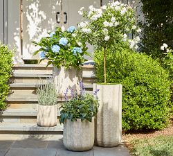 Modern Rustic Fluted Outdoor Planters