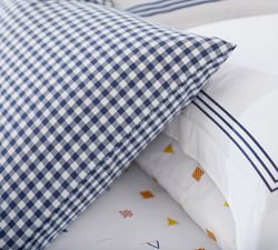 Gingham Check Organic Percale Pillowcases - Set of 2