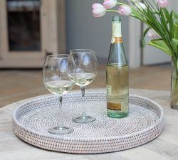 Tava Handwoven Rattan Round Serving Tray