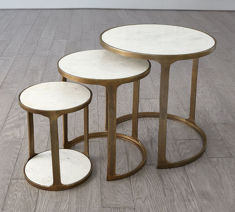 Giada Round Marble Nesting Tables