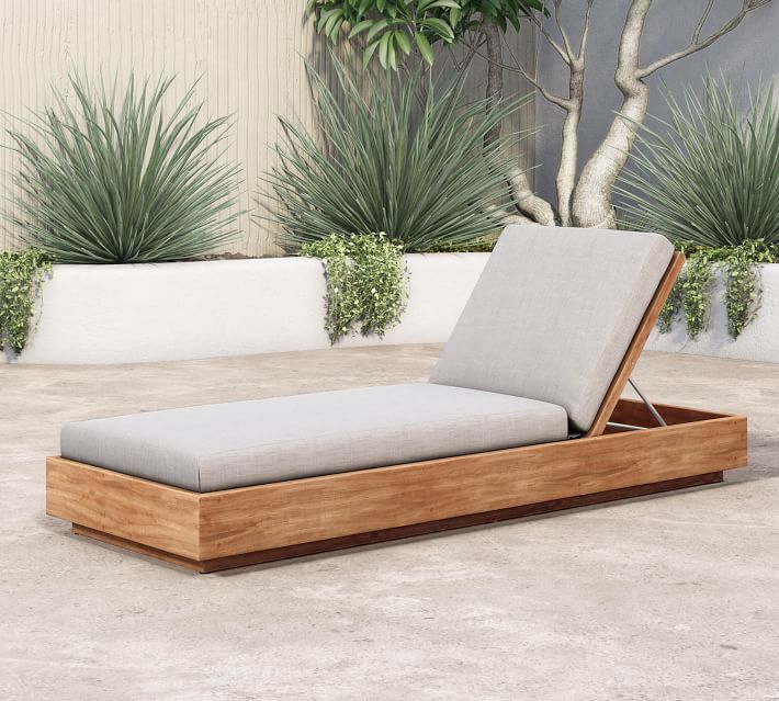 Lanai Teak Outdoor Chaise Lounge Pottery Barn