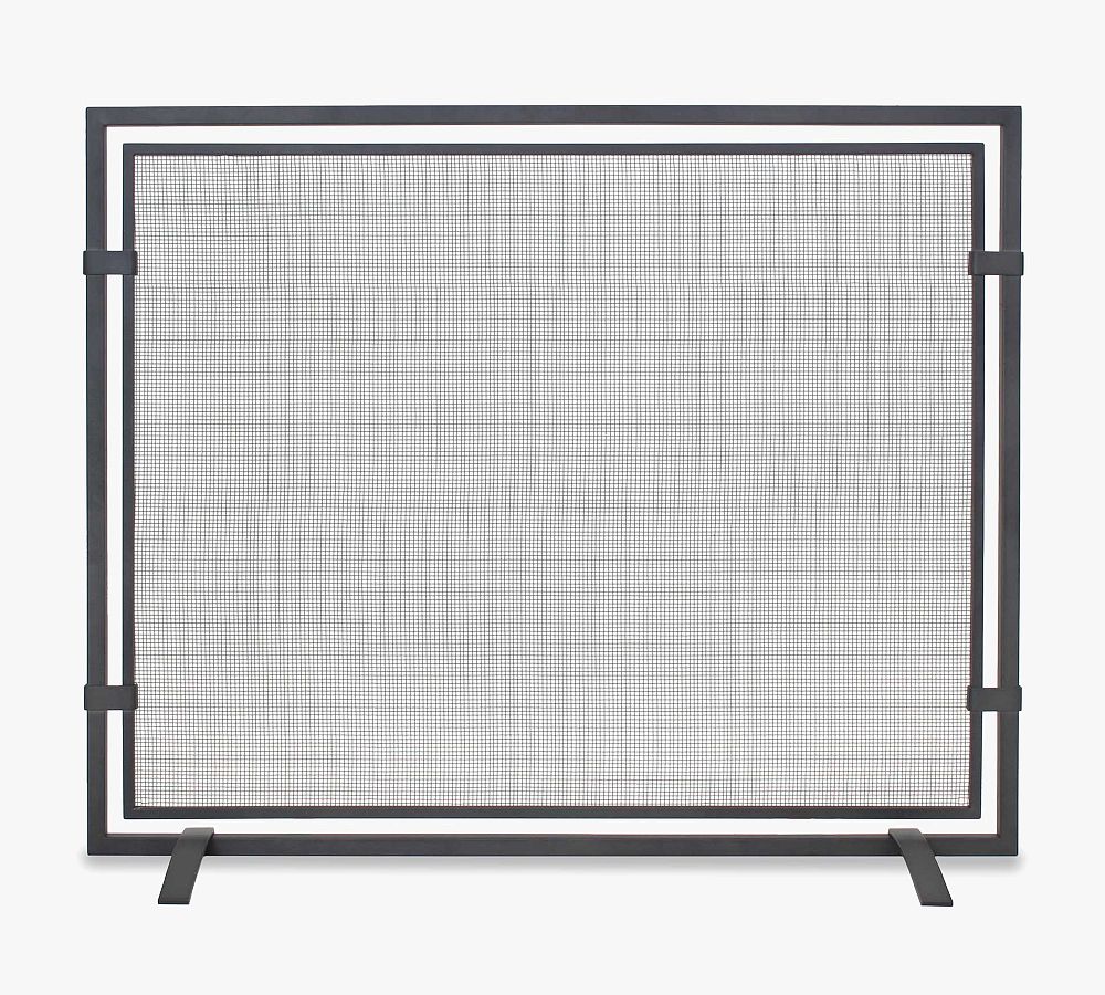 Sinclair Contemporary Natural Iron 39"W x 31"H Fireplace Screen