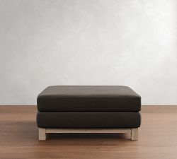 Jake Leather Seadrift Wood Base Sectional Ottoman