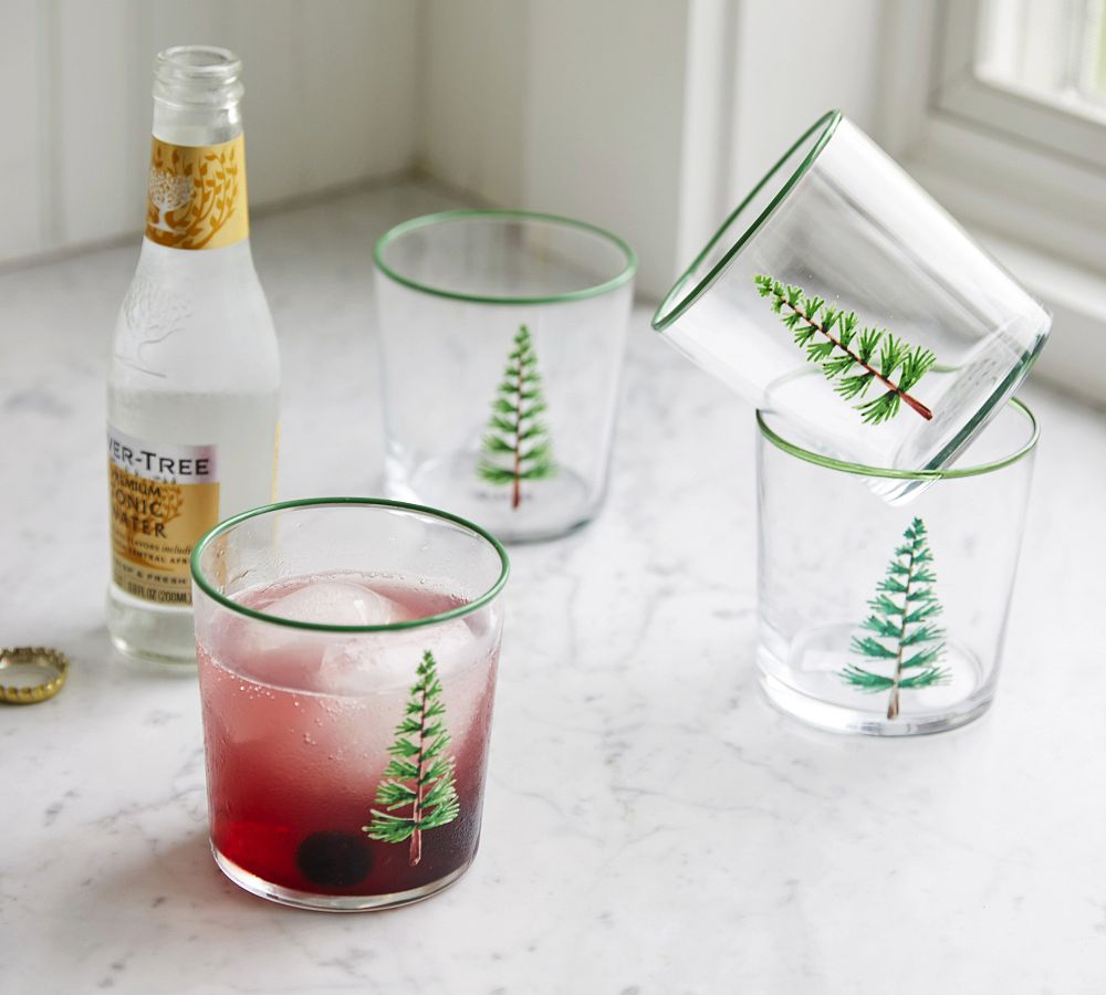 Woodland Tree Double Old-Fashioned Glasses, Set of 4