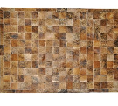 Lea Block Cowhide Leather Rug | Pottery Barn