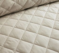 3 Piece Cotton Diamond Quilt &amp; Sham Set
