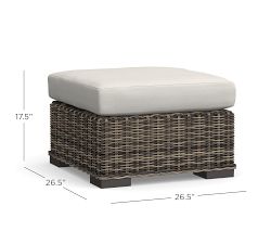 Huntington All-Weather Wicker Ottoman (27&quot;)