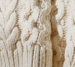 Luxe Cable Knit Throw Blanket