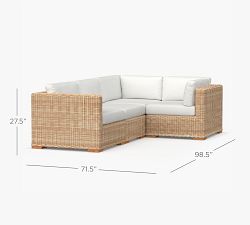 Huntington Wicker 4-Piece Square Arm Outdoor Sectional (99&quot;)