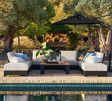 Build Your Own Malibu Metal Platform Modular Outdoor Sectional Components Pottery Barn