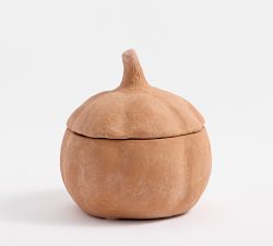 Artisan Terracotta Pumpkin Candle - Pumpkin &amp; Amber