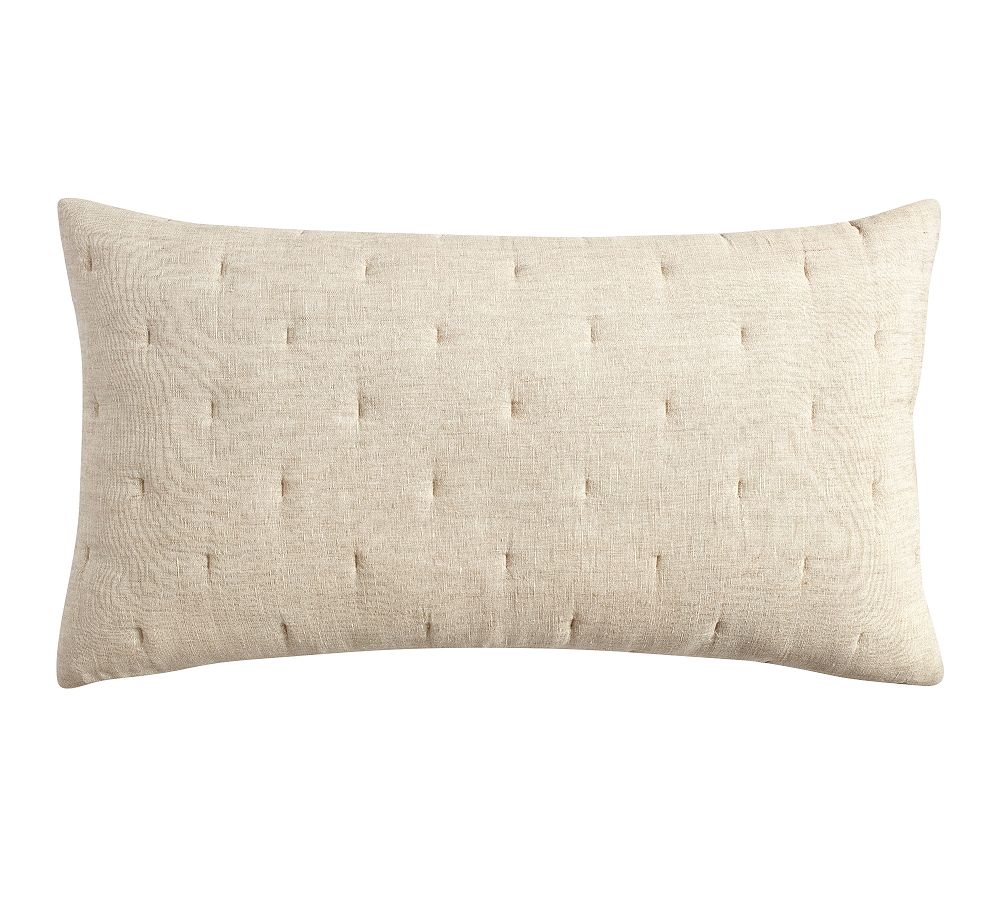 Everyday Linen Comfort Quilted King Shams in Flax