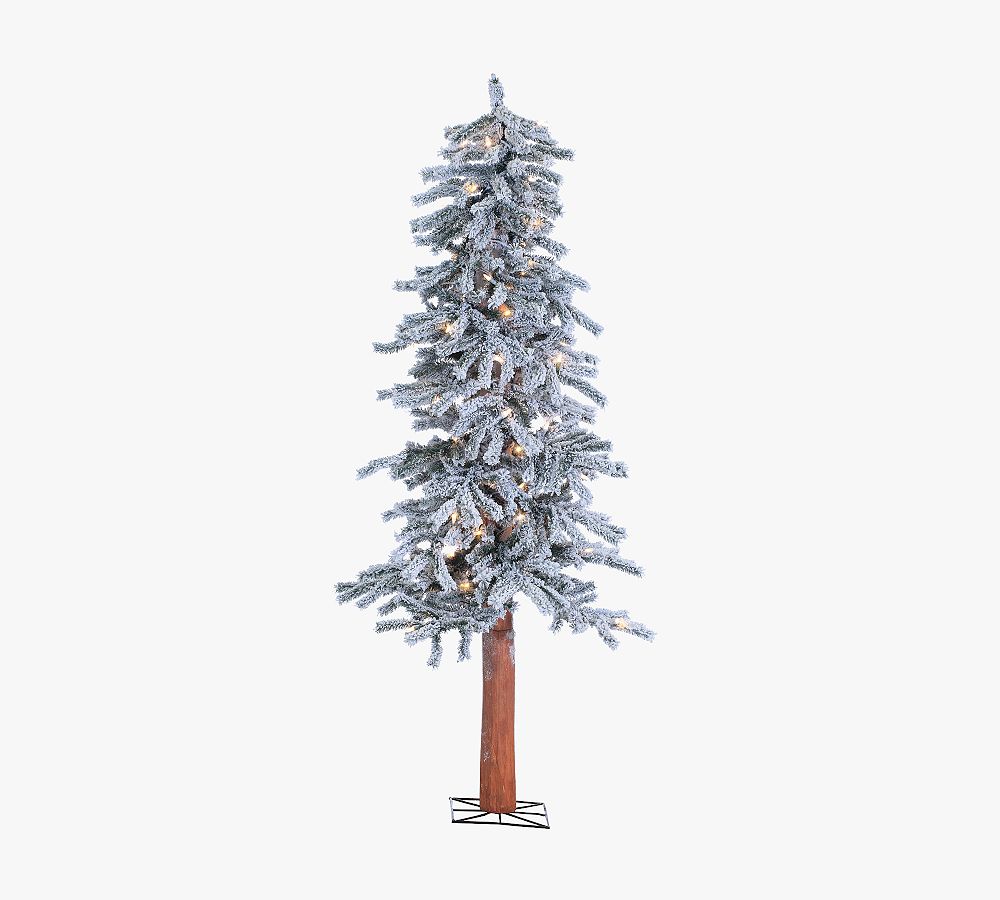 Lit Flocked Alpine Faux Christmas Tree - 6 Ft.