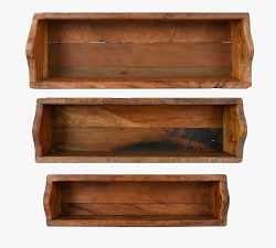 Found Reclaimed Wood Boxes - Set of 3