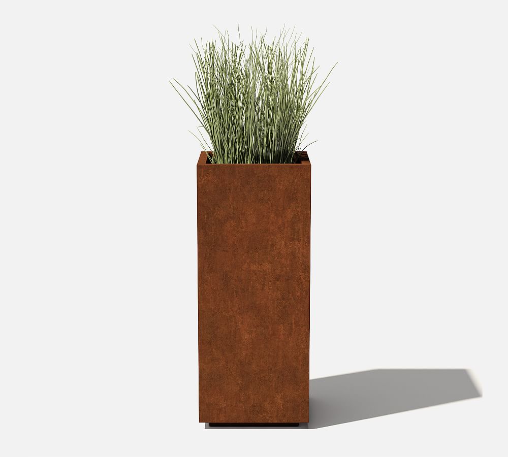 Pedestal Outdoor Planters - Corten Steel