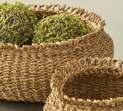 Andria Seagrass Low Baskets - Set of 3