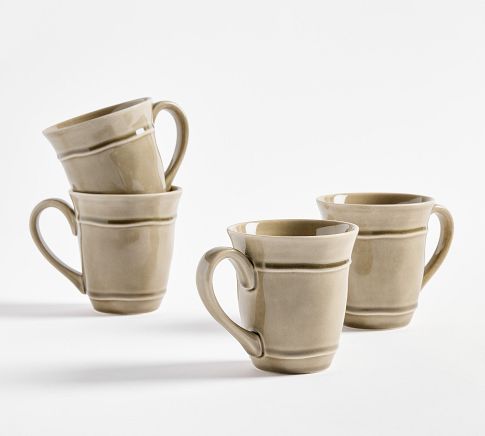 Cambria Stoneware Mugs, Set of 4 - Driftwood