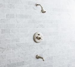 Victoria Cross Handle Pressure Balanced Bathtub &amp; Shower Set