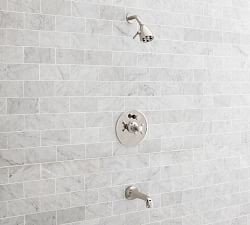 Victoria Cross Handle Pressure Balanced Bathtub &amp; Shower Set