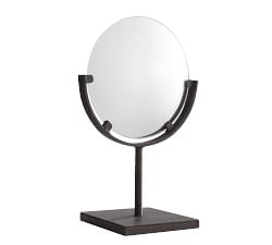 Round Bronze Mirror On Stand