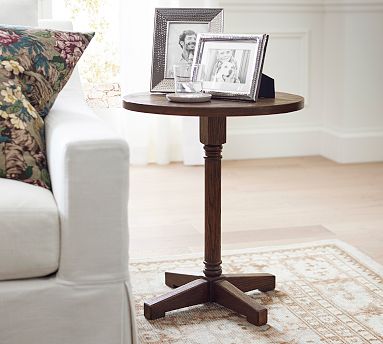 Pottery barn pedestal side table discount