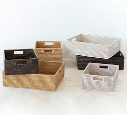 Tava Handwoven Rattan Rectangular Storage Basket