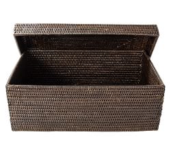 Tava Handwoven Rattan Rectangular Storage Box With Lid