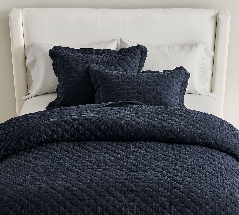 Belgian Flax Linen Diamond Quilt