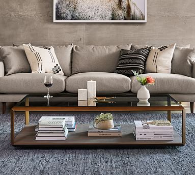 Shagreen shadow box coffee table discount