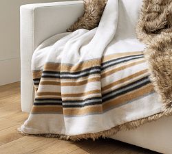 Pendleton&#174; Yakima Faux Fur Back Stripe Throw