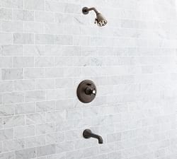 Victoria Cross Handle Pressure Balanced Bathtub &amp; Shower Set