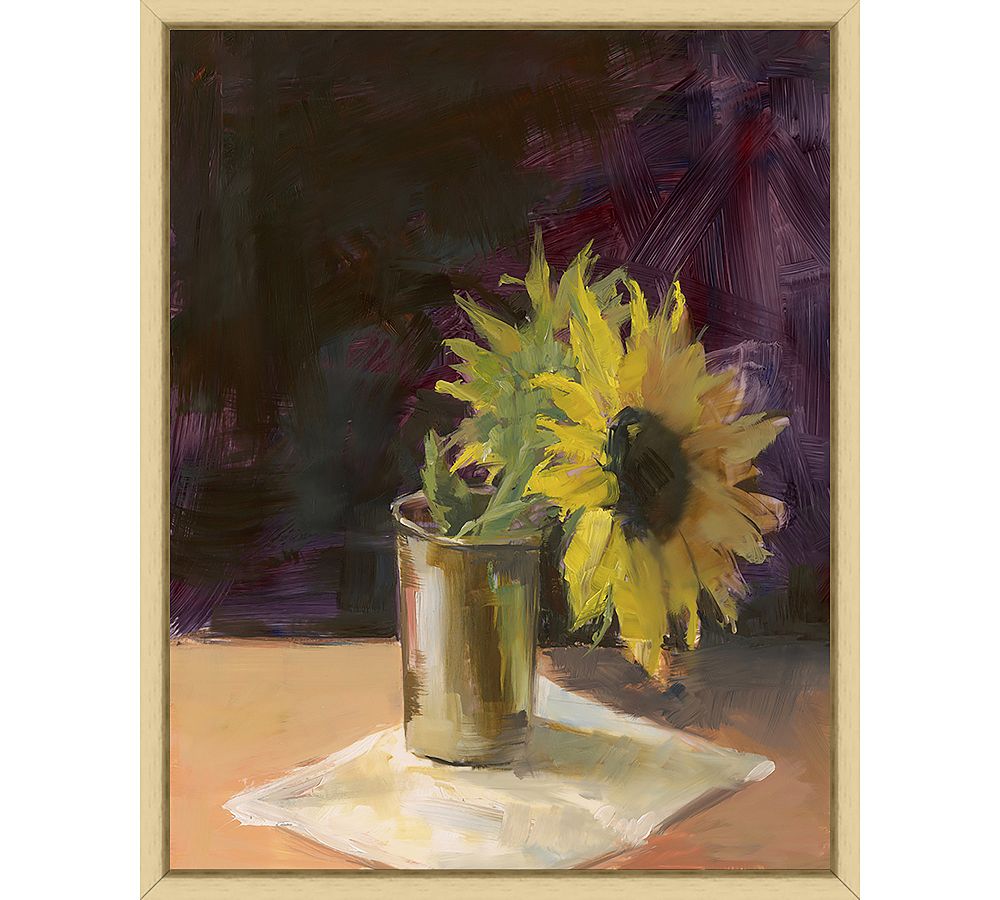 Sunflowers Still Life Framed Canvas