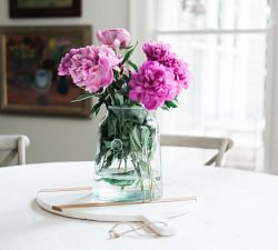 Recycled Glass Mason Jar Vase with Bee Stamp Collection