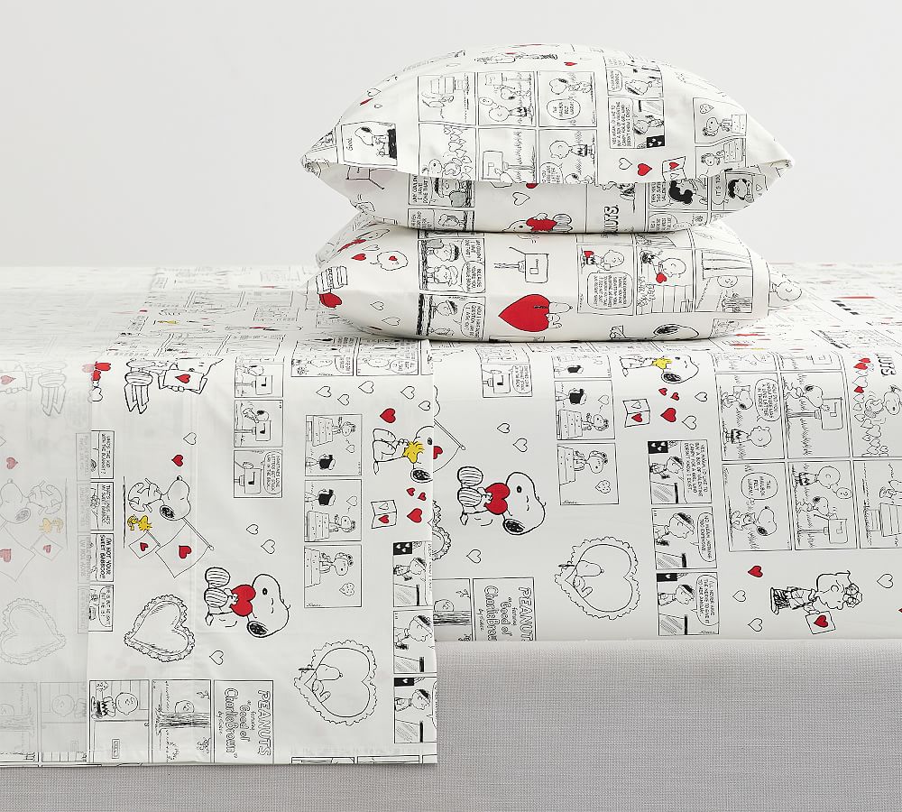 Peanuts&#8482; Love Organic Percale Sheet Set