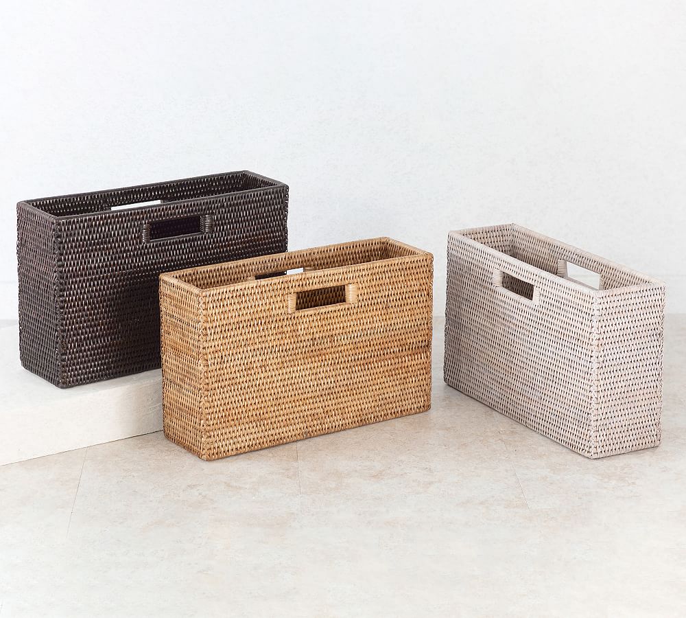 Tava Handwoven Rattan Rectangular Magazine Holder