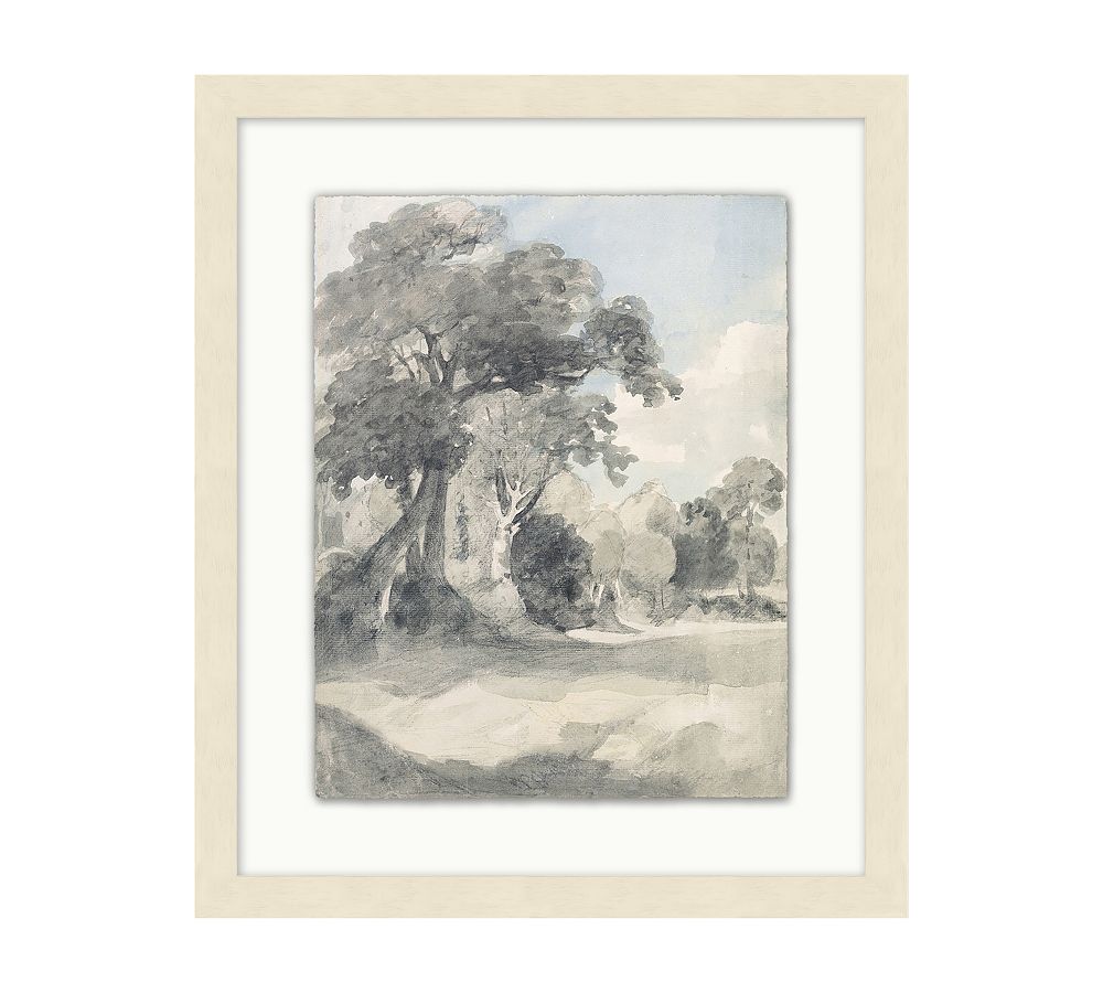 Trees In A Meadow Framed Print