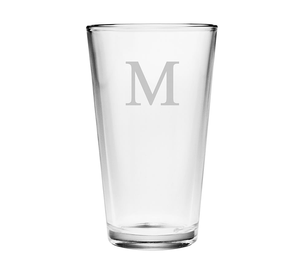 Personalized Craft Beer Pint Glasses - Set of 4 Monogram L