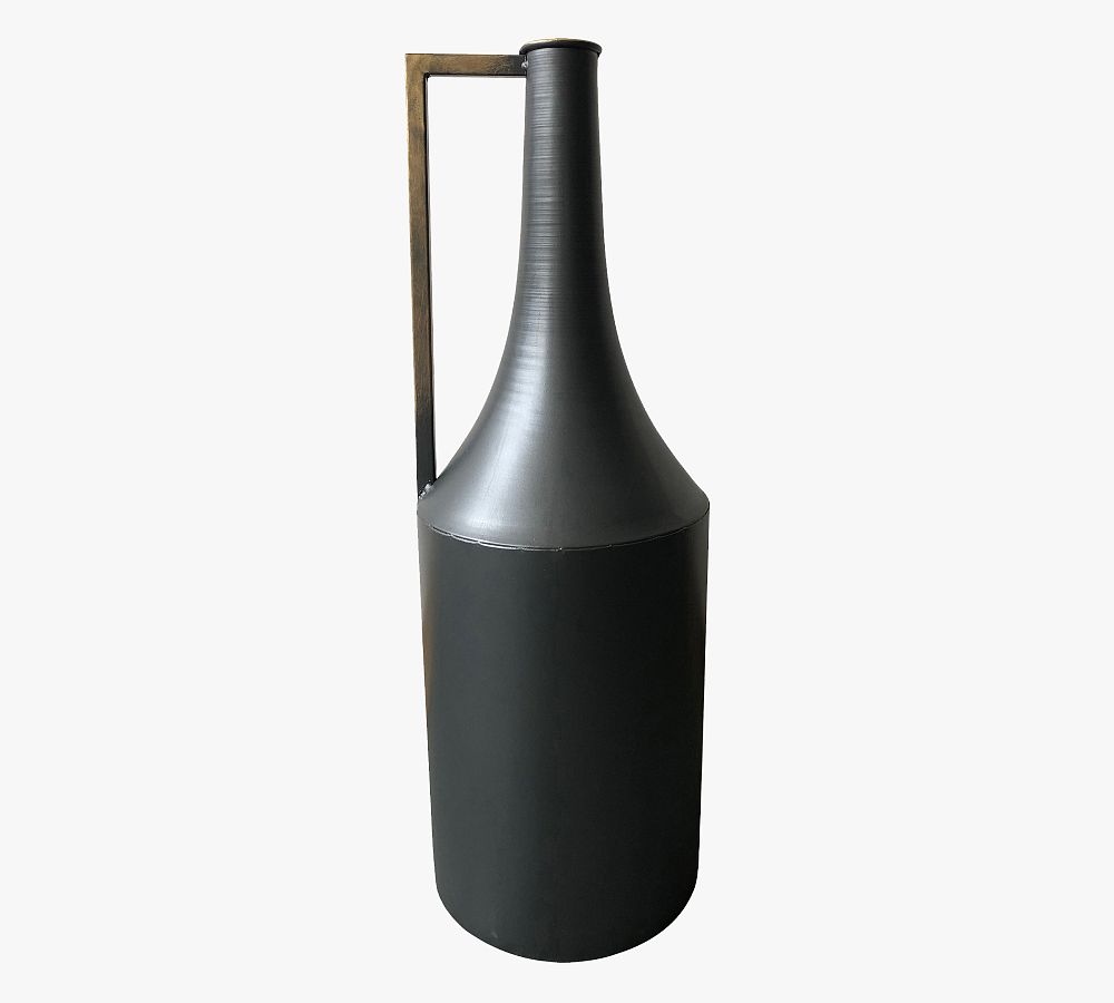 Tall Black Metal Decorative Table Vase