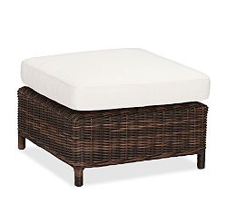 Torrey All-Weather Wicker Outdoor Ottoman, Espresso