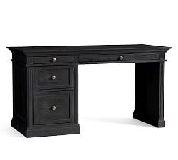 Livingston 57" Writing Desk with Drawers, Dusty Charcoal