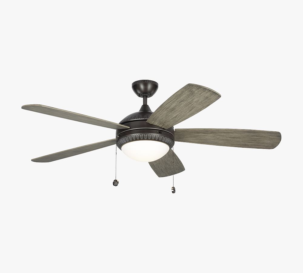 Aged Pewter 52" Ceiling Fan with Light Gray Weathered Blades