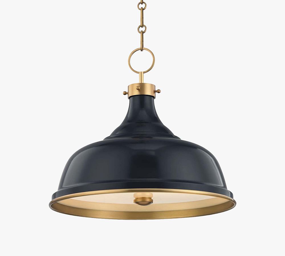 Dark Blue Brass Indoor/Outdoor LED Pendant Light