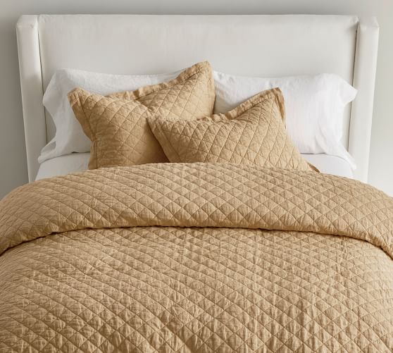 Pottery barn hotsell diamond flax linen euro shams