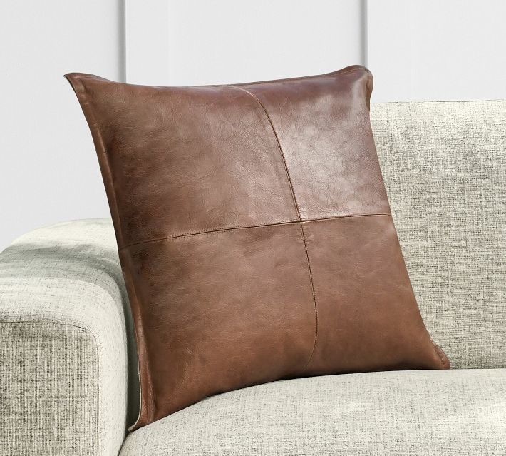 Gaona Leather Pillow Cover Pottery Barn